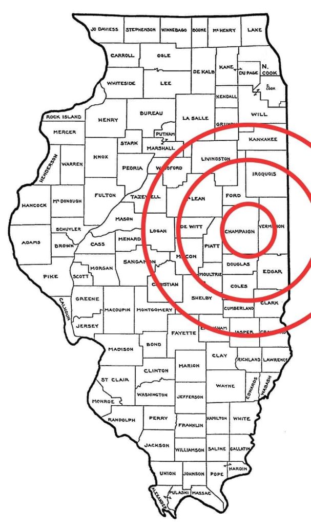Map of Illinois Counties Koester & Bradley Serves